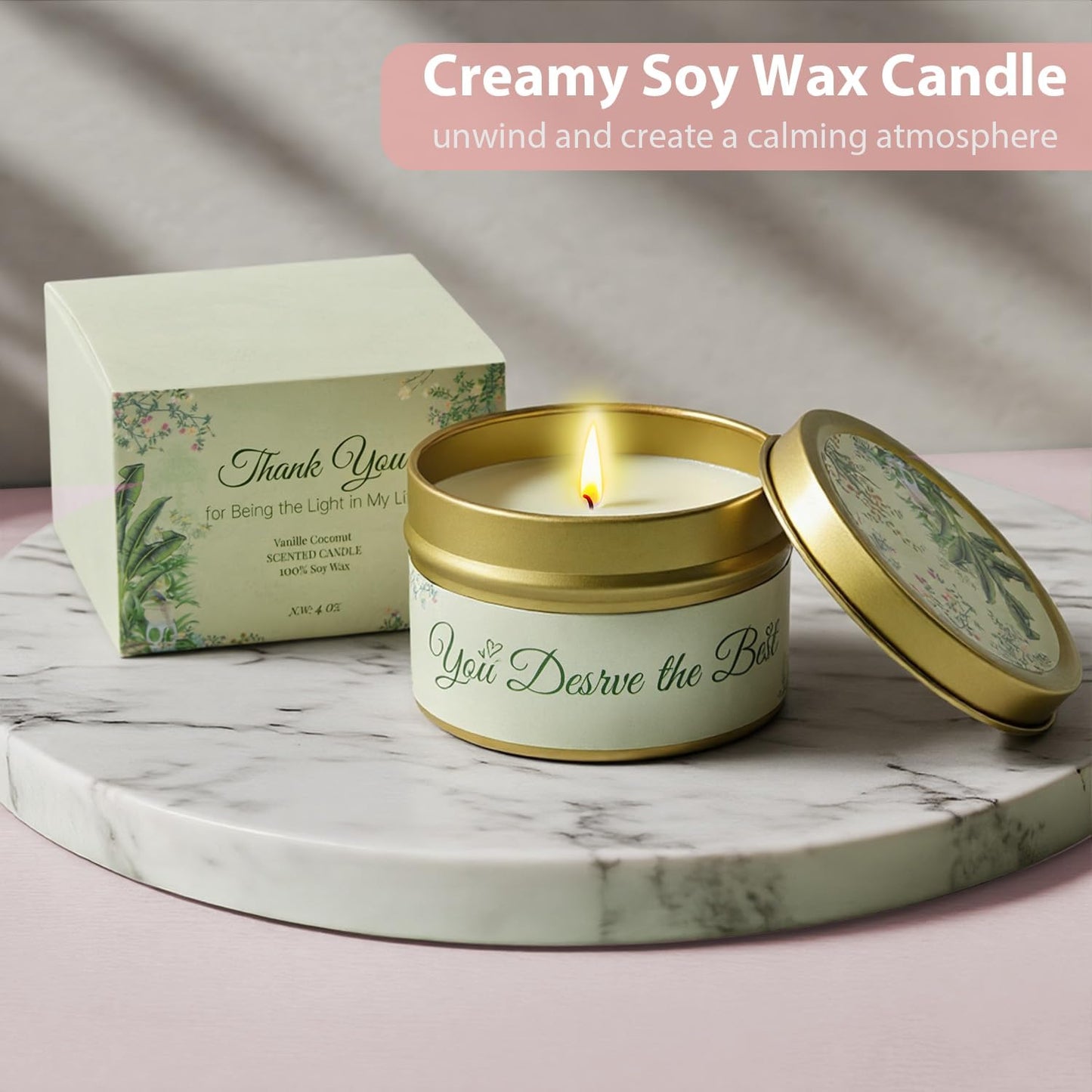 EVERMOW Pink Women's Day Gift Basket, Unique Birthday Gift Box for Her , Thinking of You, Self Care Spa Package