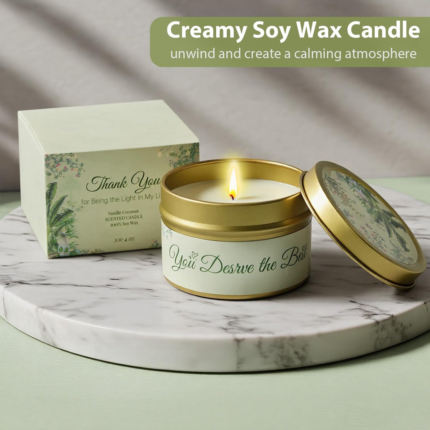 EVERMOW Green Women's Day Gift Basket, Unique Birthday Gift Box for Her , Thinking of You, Self Care Spa Package